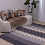 Tapete para Sala Listrado 150 x 200cm - Cru e Azul