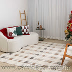 Tapete para Sala Xadrez Neutro Elegance 200 x 250cm