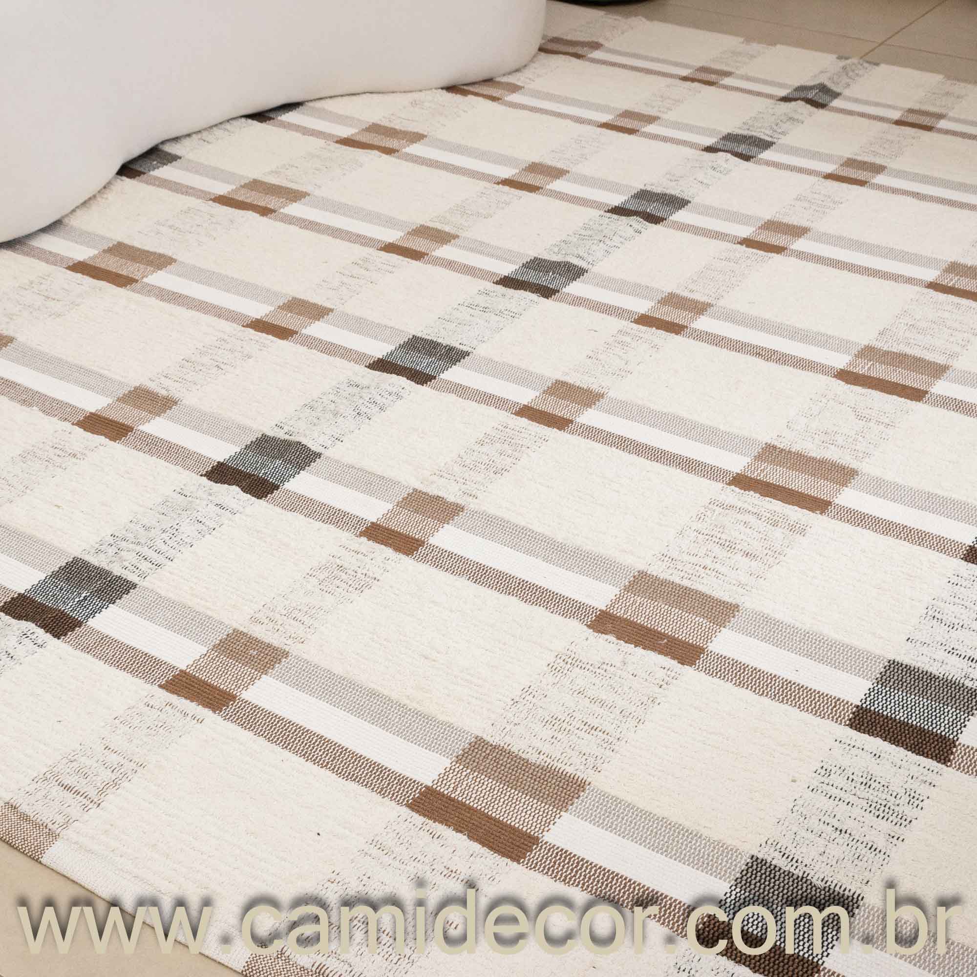 Tapete para Sala Xadrez Neutro Elegance 200 x 250cm