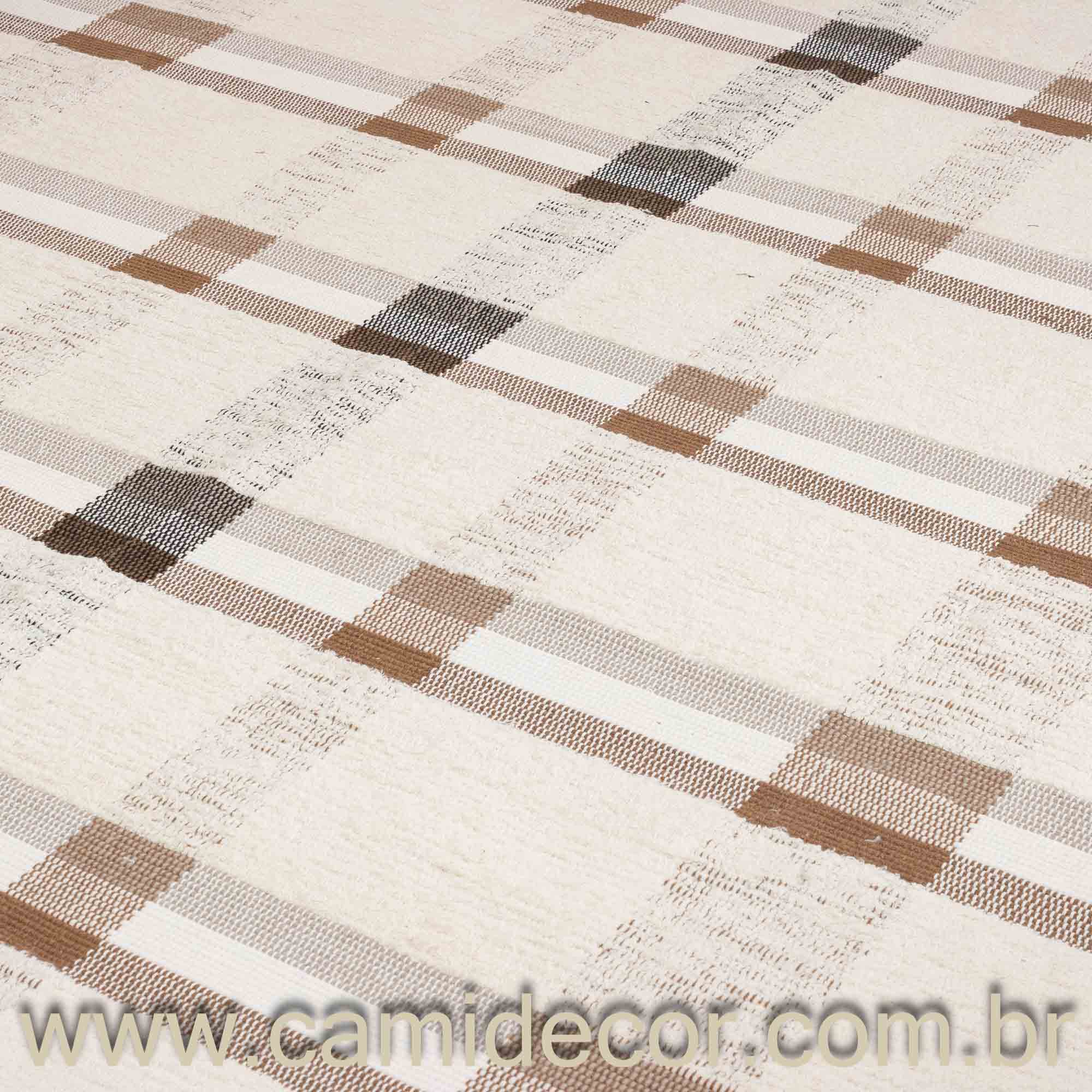 Tapete para Sala Xadrez Neutro Elegance 200 x 250cm