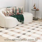Tapete para Sala Xadrez Neutro Elegance 200 x 300cm