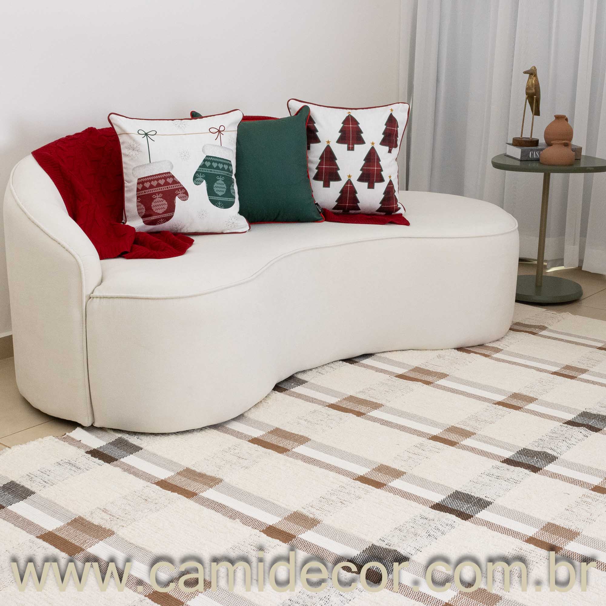 Tapete para Sala Xadrez Neutro Elegance 200 x 300cm