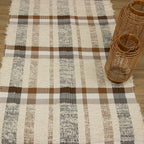 Tapete Xadrez Neutro Elegance  80 x 200cm