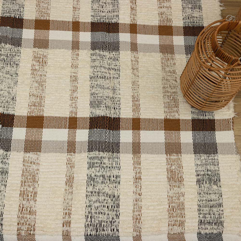 Tapete Xadrez Neutro Elegance  80 x 250cm