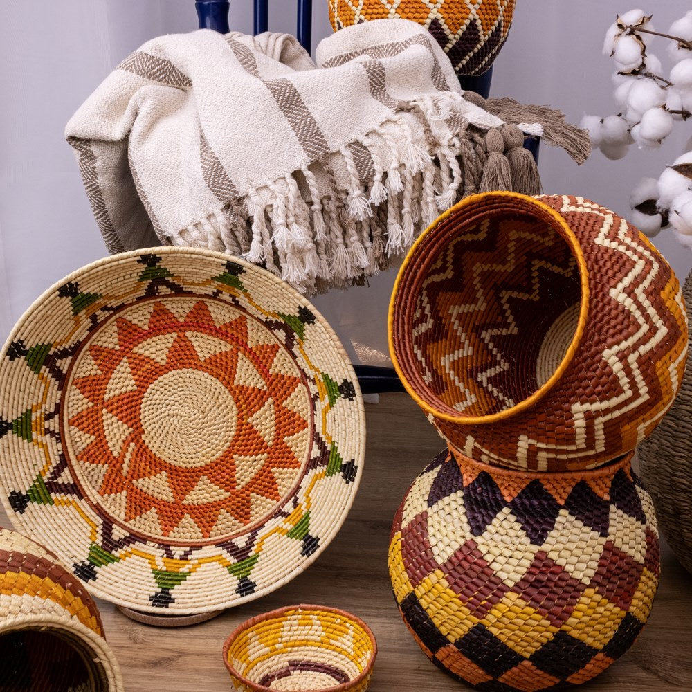 Vaso Artesanal em Palha de Tucumã